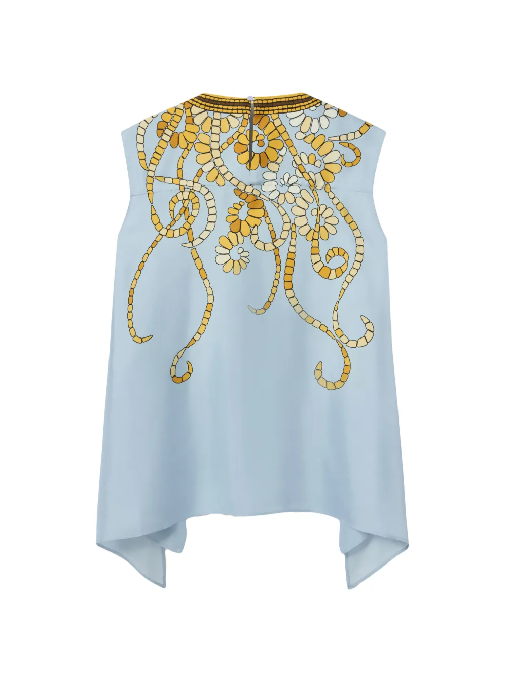 La DoubleJ San Carlo zijden top met bloemenprint Blauw