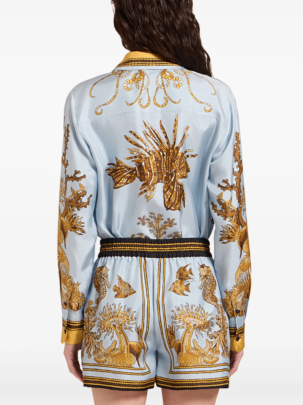 La DoubleJ Oceania placée blouse Blauw