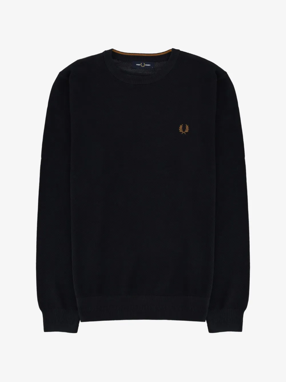 Fred Perry logo-embroidered waffle-knit sweatshirt | Blue | Image 1
