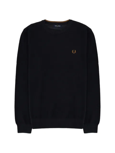 Fred Perry logo-embroidered waffle-knit sweatshirt