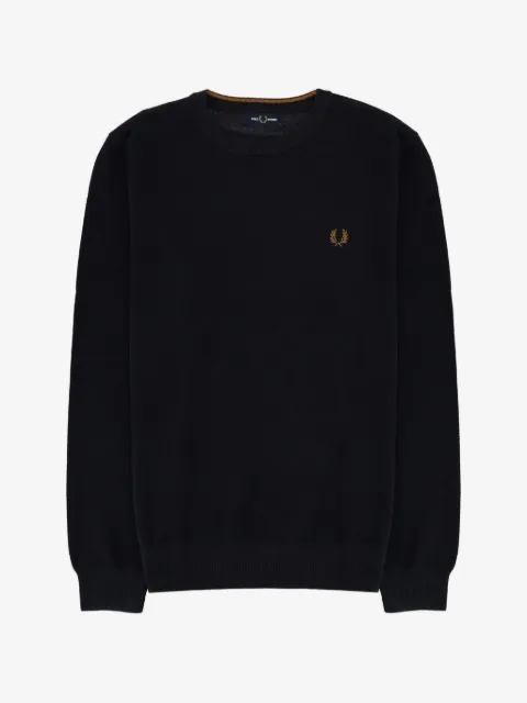 Fred Perry logo-embroidered waffle-knit sweatshirt
