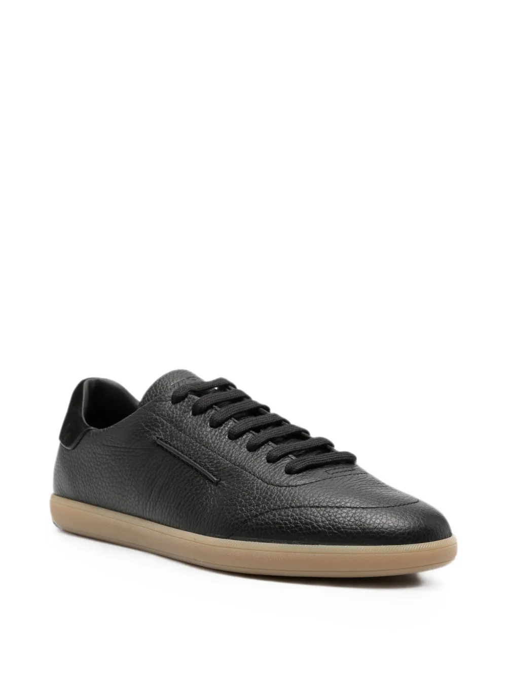 Zegna grained-leather sneakers Zwart