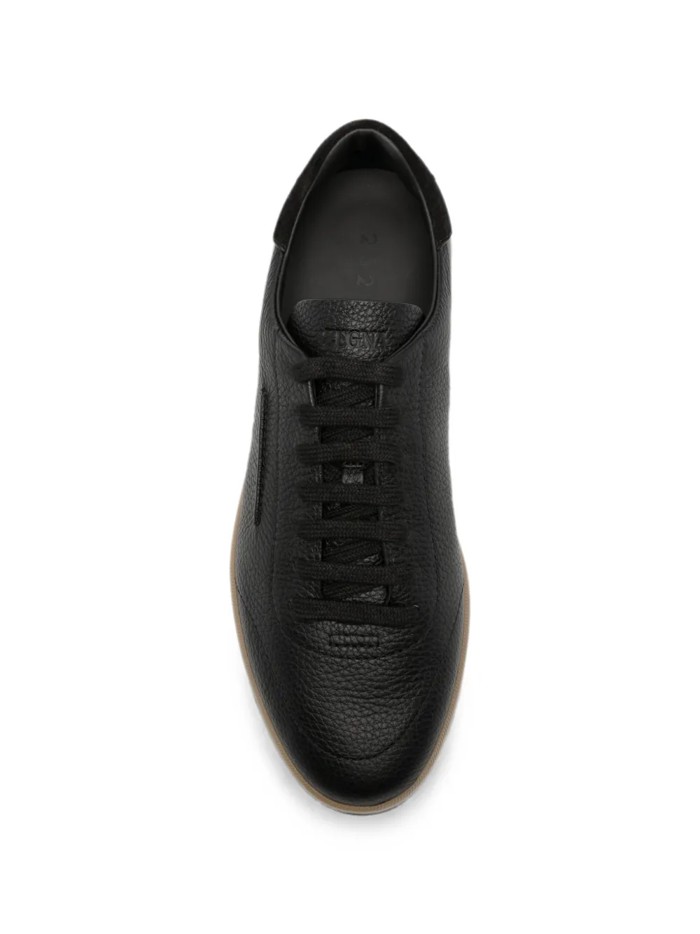 Zegna grained-leather sneakers Zwart