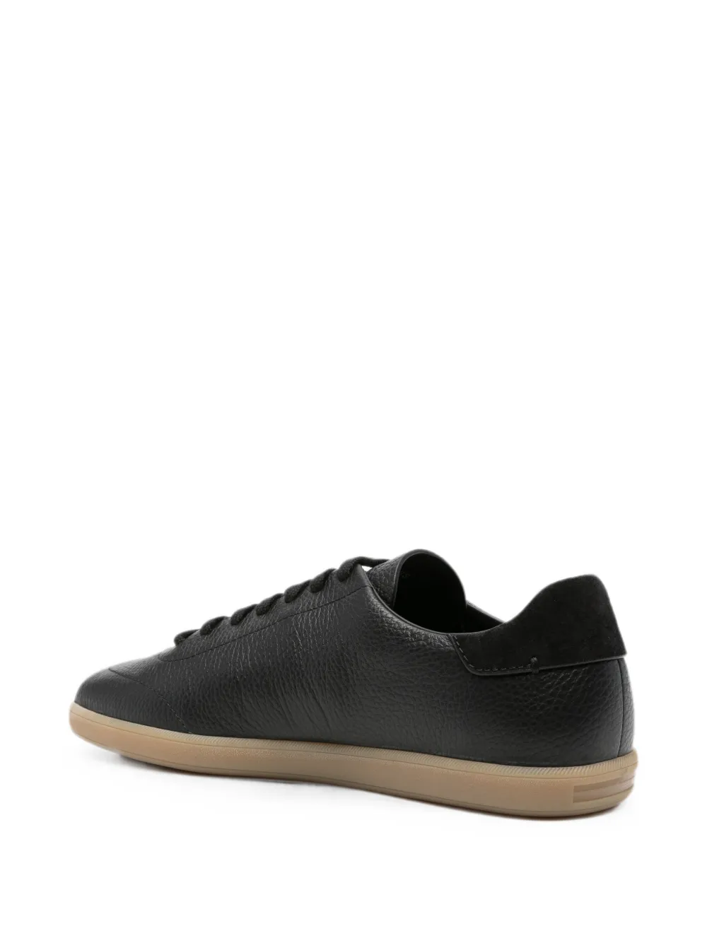 Zegna grained-leather sneakers Zwart
