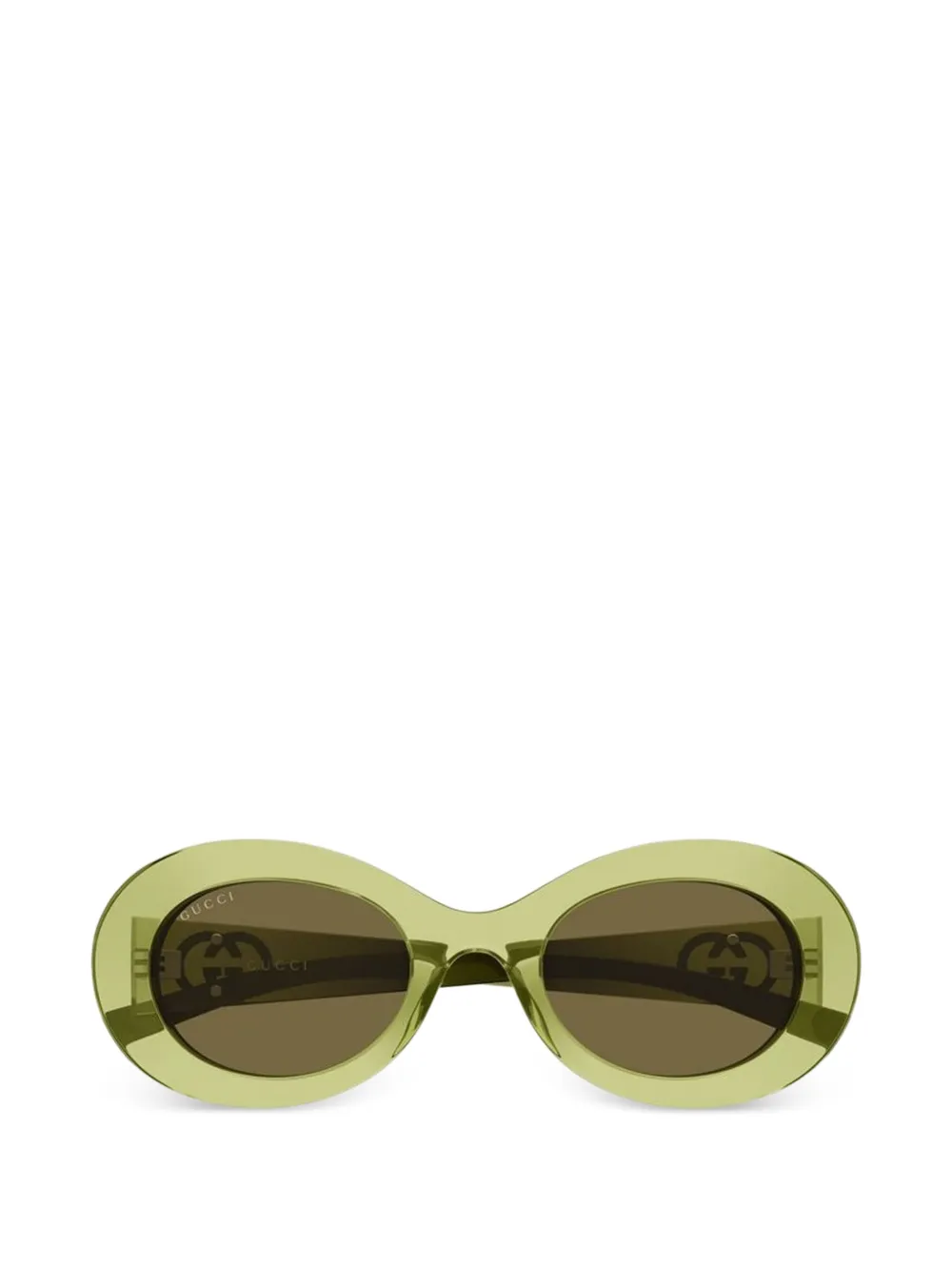 Gucci oval-frame sunglasses - Grün