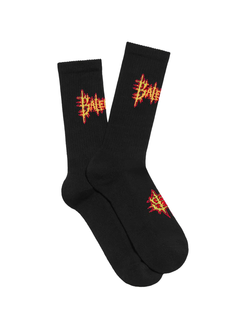 Balenciaga logo-intarsia ribbed-knit socks - Nero