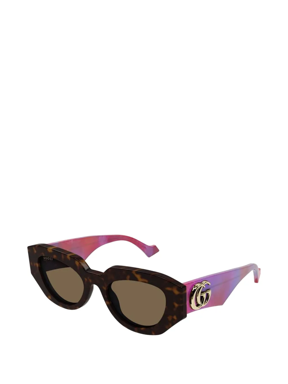 Gucci Eyewear Double G zonnebril met geometrisch montuur Bruin