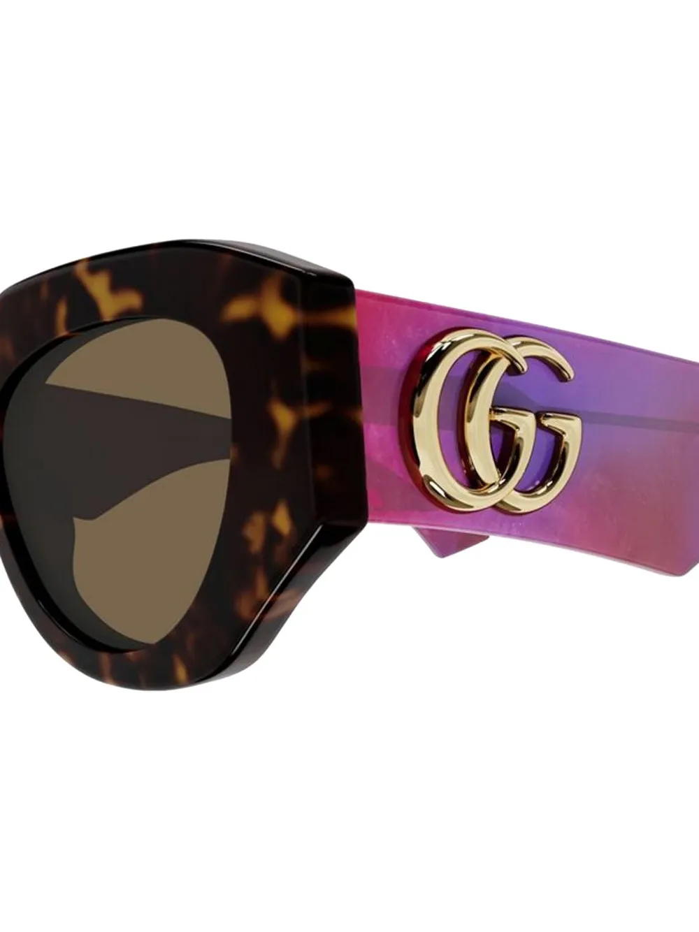 Gucci Eyewear Double G zonnebril met geometrisch montuur Bruin