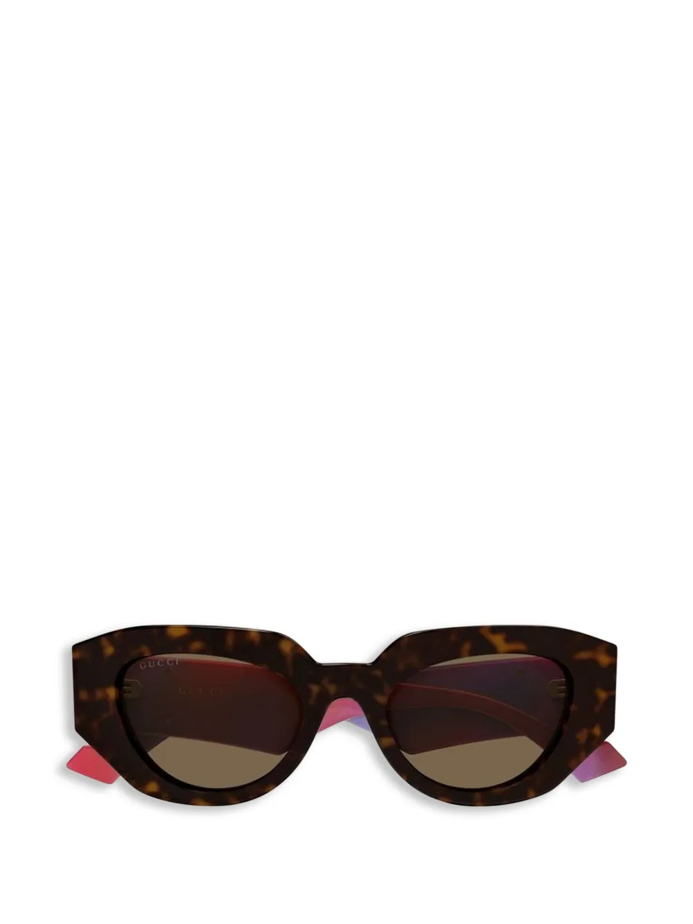 Gucci Eyewear Double G geometric-frame sunglasses - Marrone