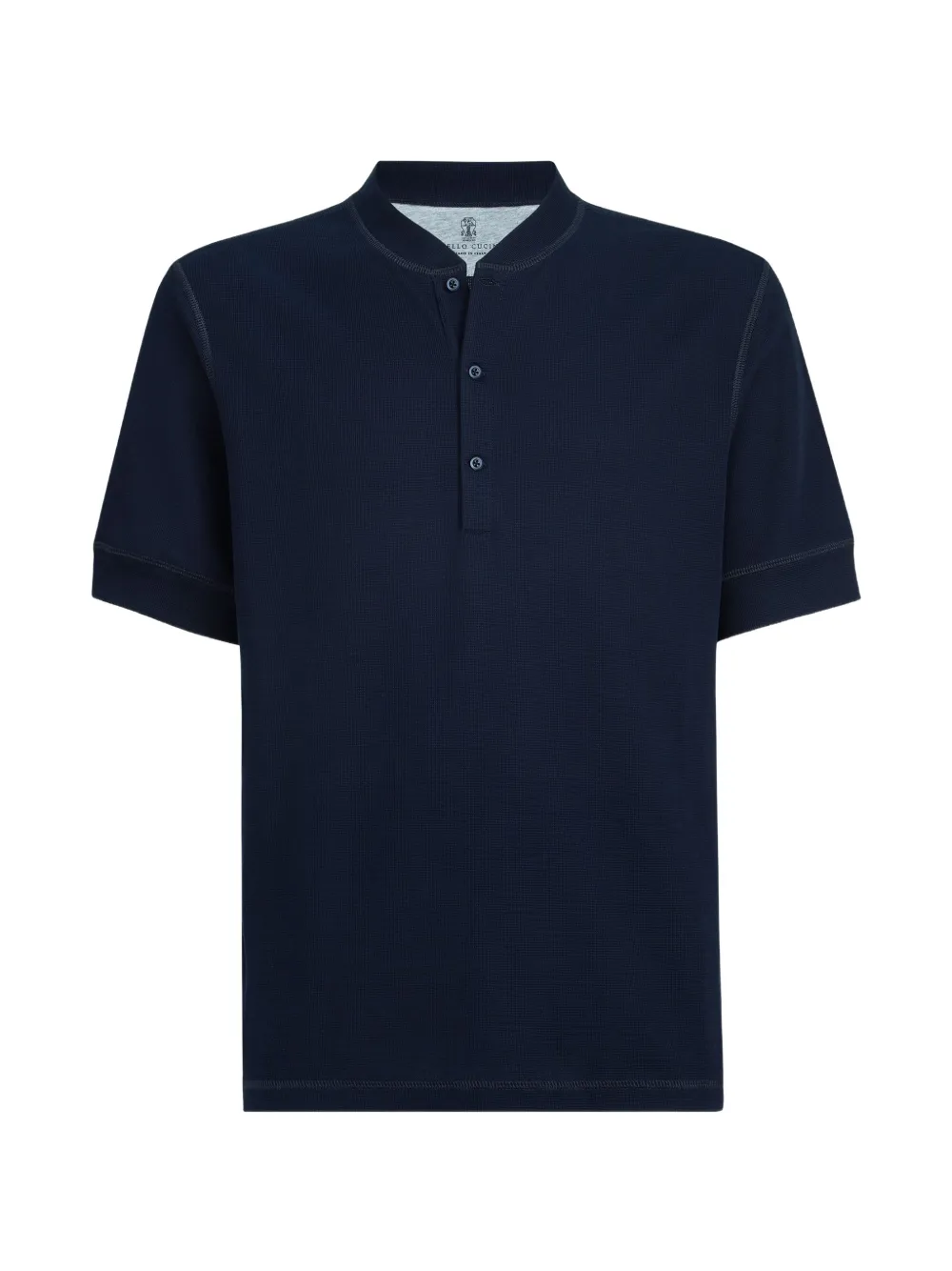 Brunello Cucinelli button-down short-sleeve polo shirt - Blu