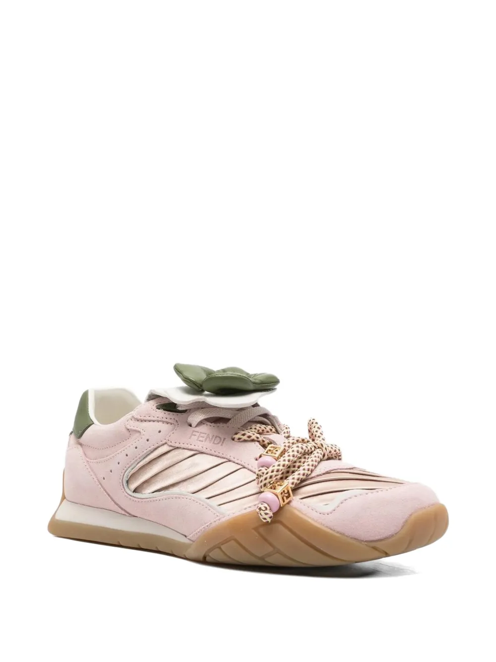 FENDI Wave Pulse flower-appliqué sneakers Roze