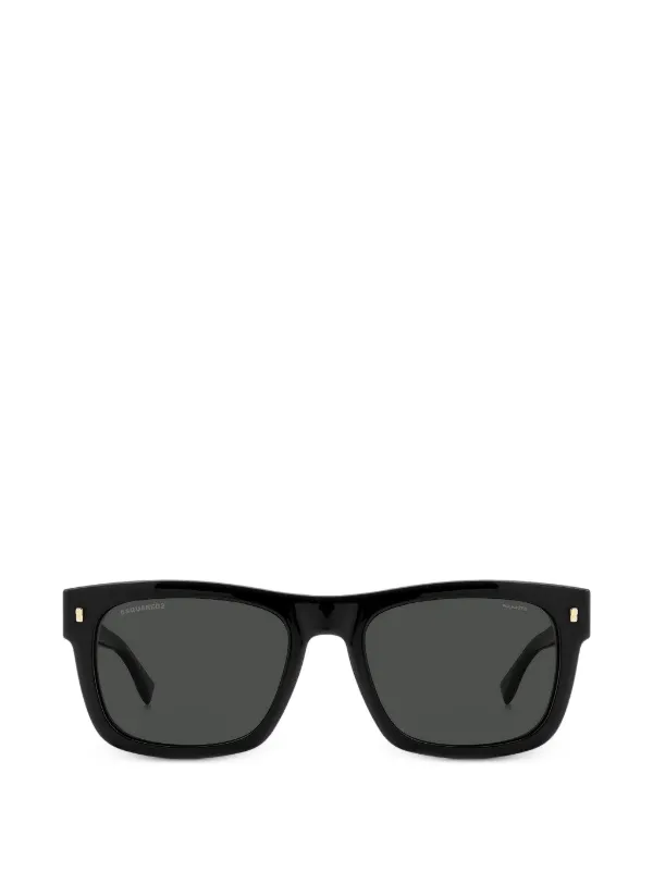 DSQUARED2 クリップオン サングラス メガネ DSQUARED2 クリップオン スクエアフレーム サングラス | ブラック