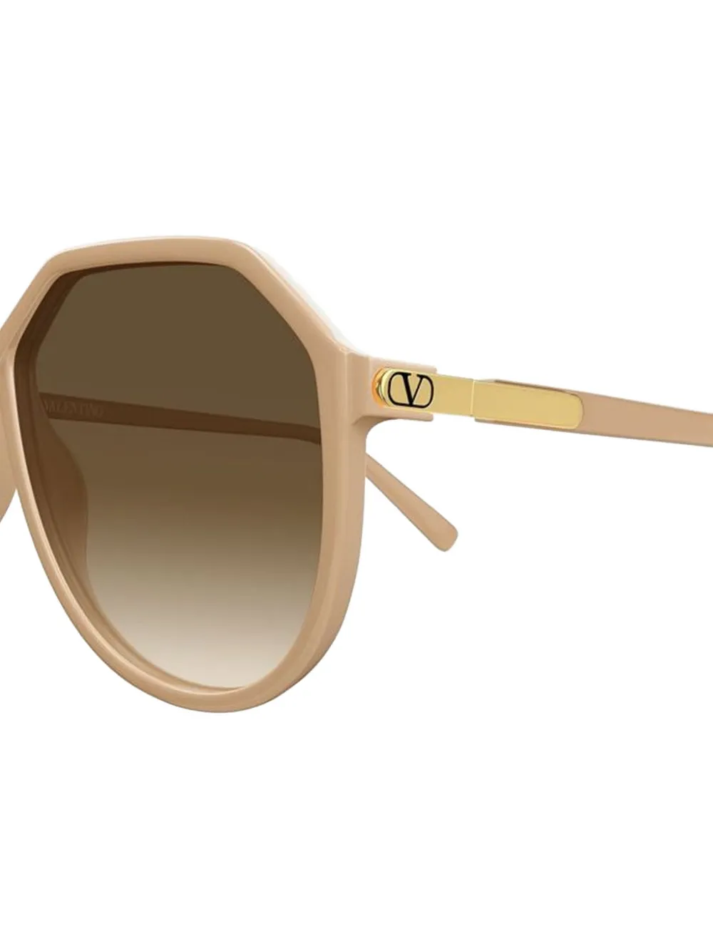 VALENTINO GARAVANI EYEWEAR VLogo zonnebril met geometrisch montuur Bruin