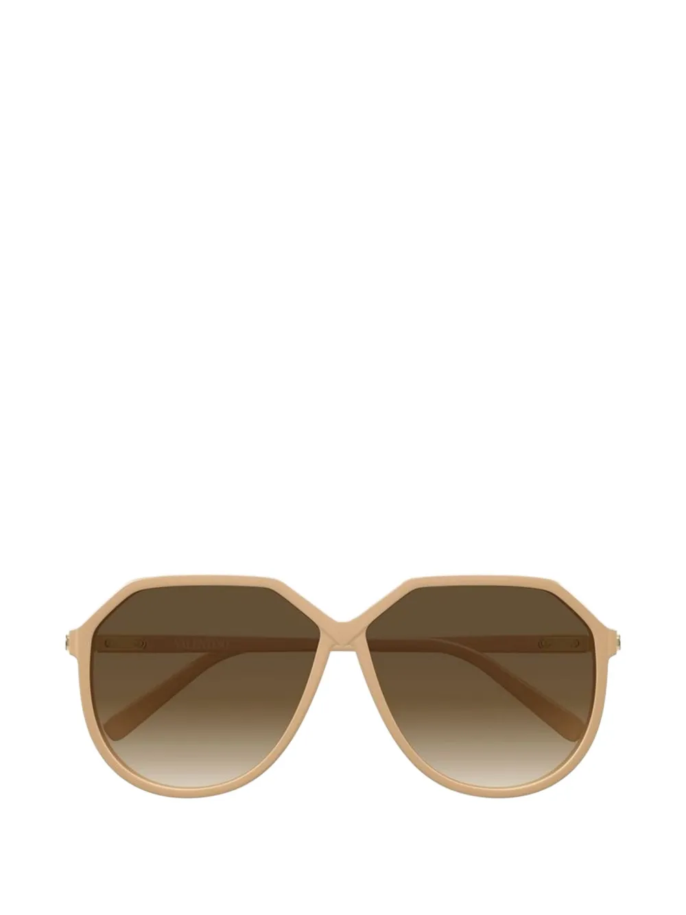 Valentino Garavani VLogo geometric-frame sunglasses - Braun