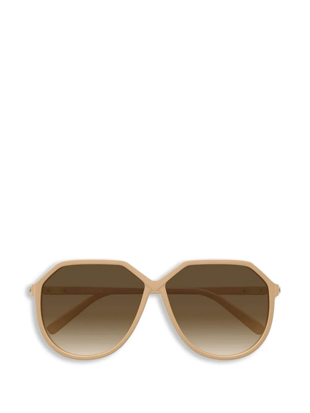 Valentino Garavani VLogo geometric-frame sunglasses - Braun
