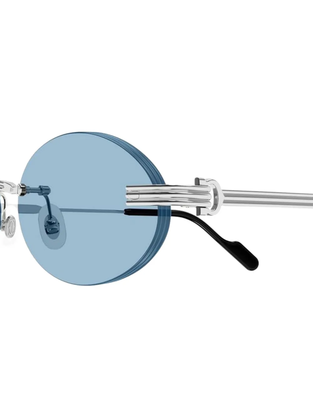 Cartier Rimless Round-frame Sunglasses in Silver, view 3