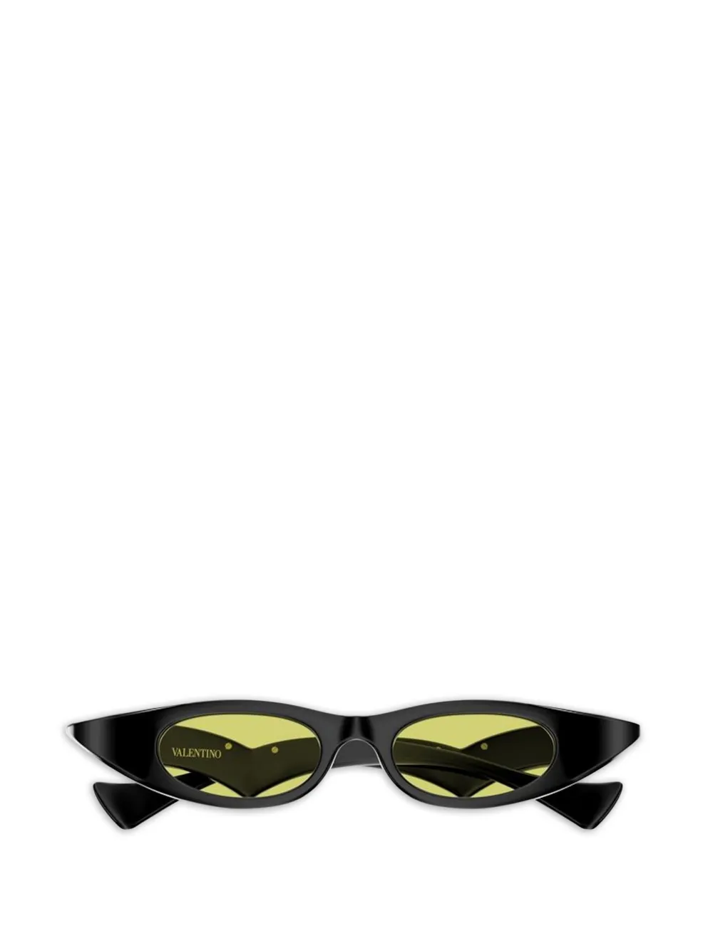 VALENTINO GARAVANI EYEWEAR V-logo geometric-frame sunglasses - Schwarz