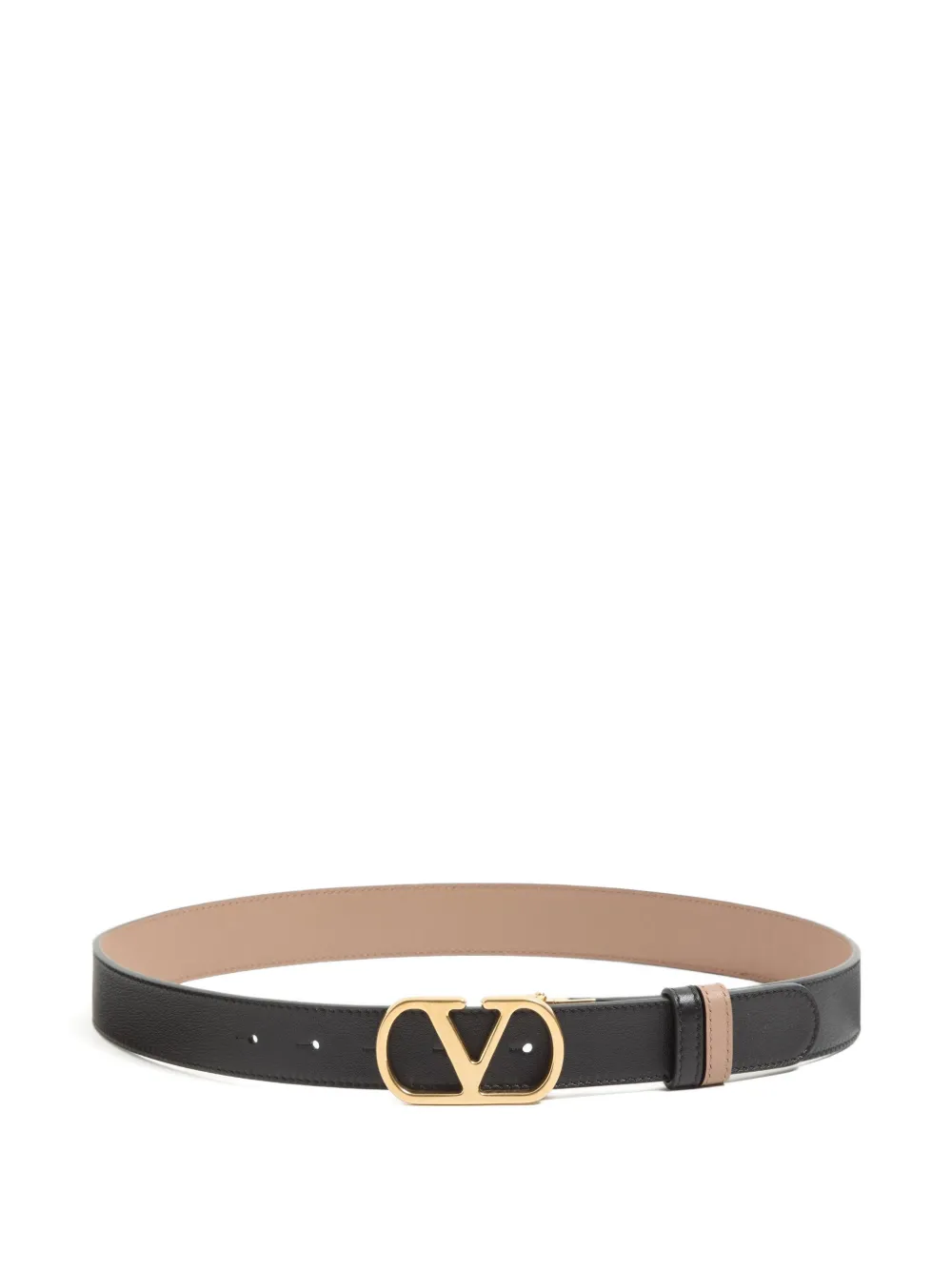 Valentino Garavani Cintura VLogo reversible in pelle di vitello lucida 30mm / 1.2 In. - Nero