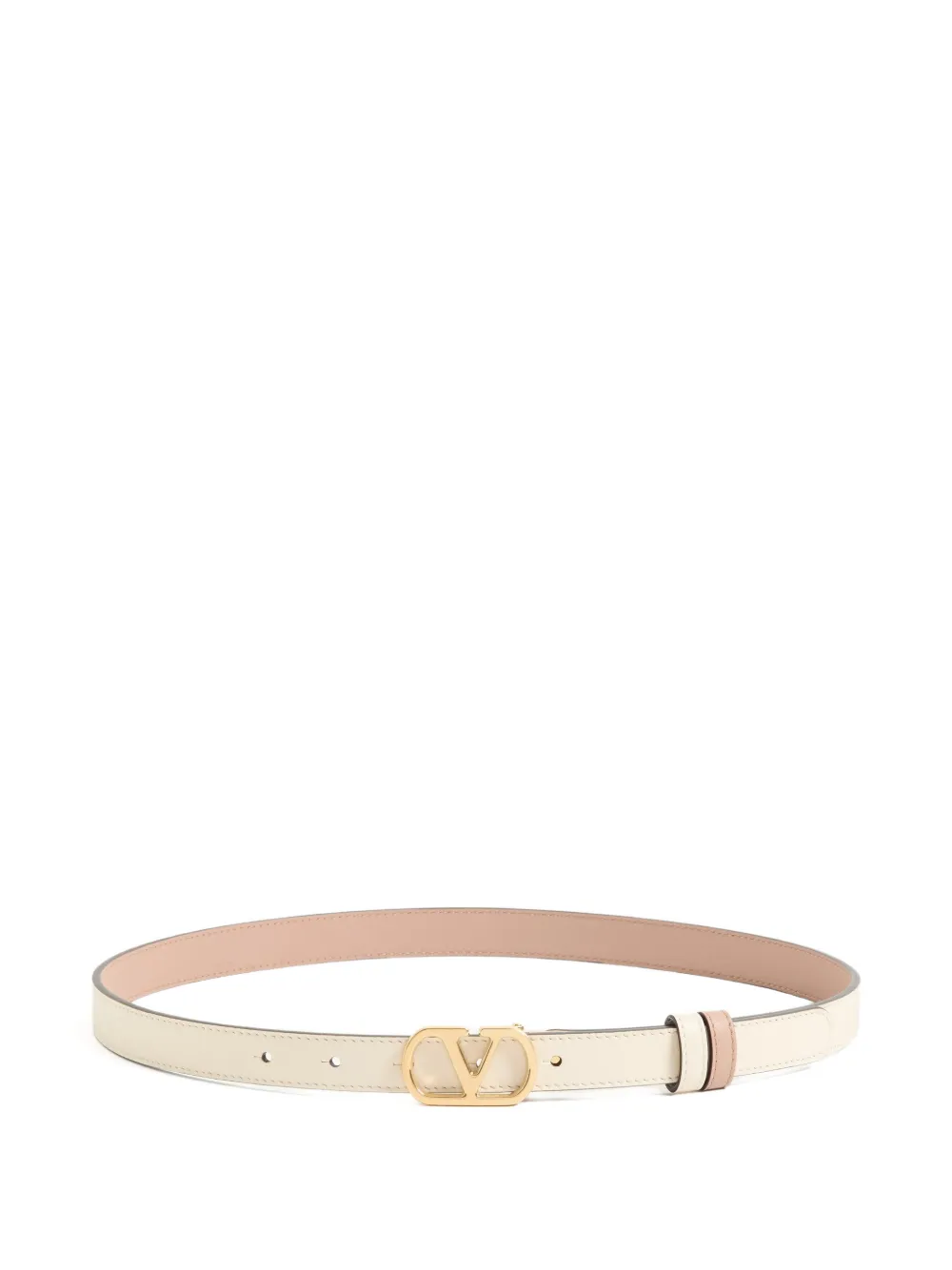 Valentino Garavani VLogo Signature Wendegürtel aus glänzendem Kalbsleder - 20mm / 1.2 In. - Nude
