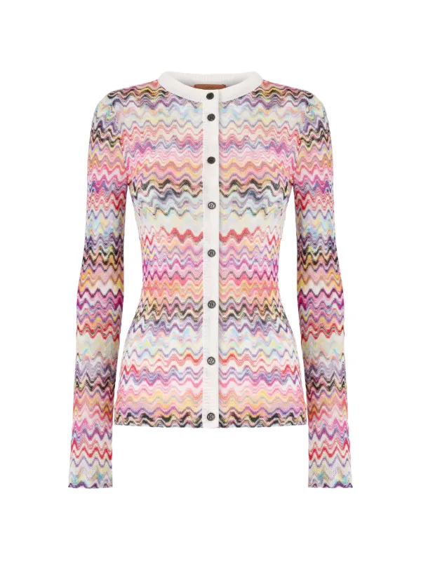 MISSONI イタリア製／マルチカラー 長袖カーディガン ミッソーニ
