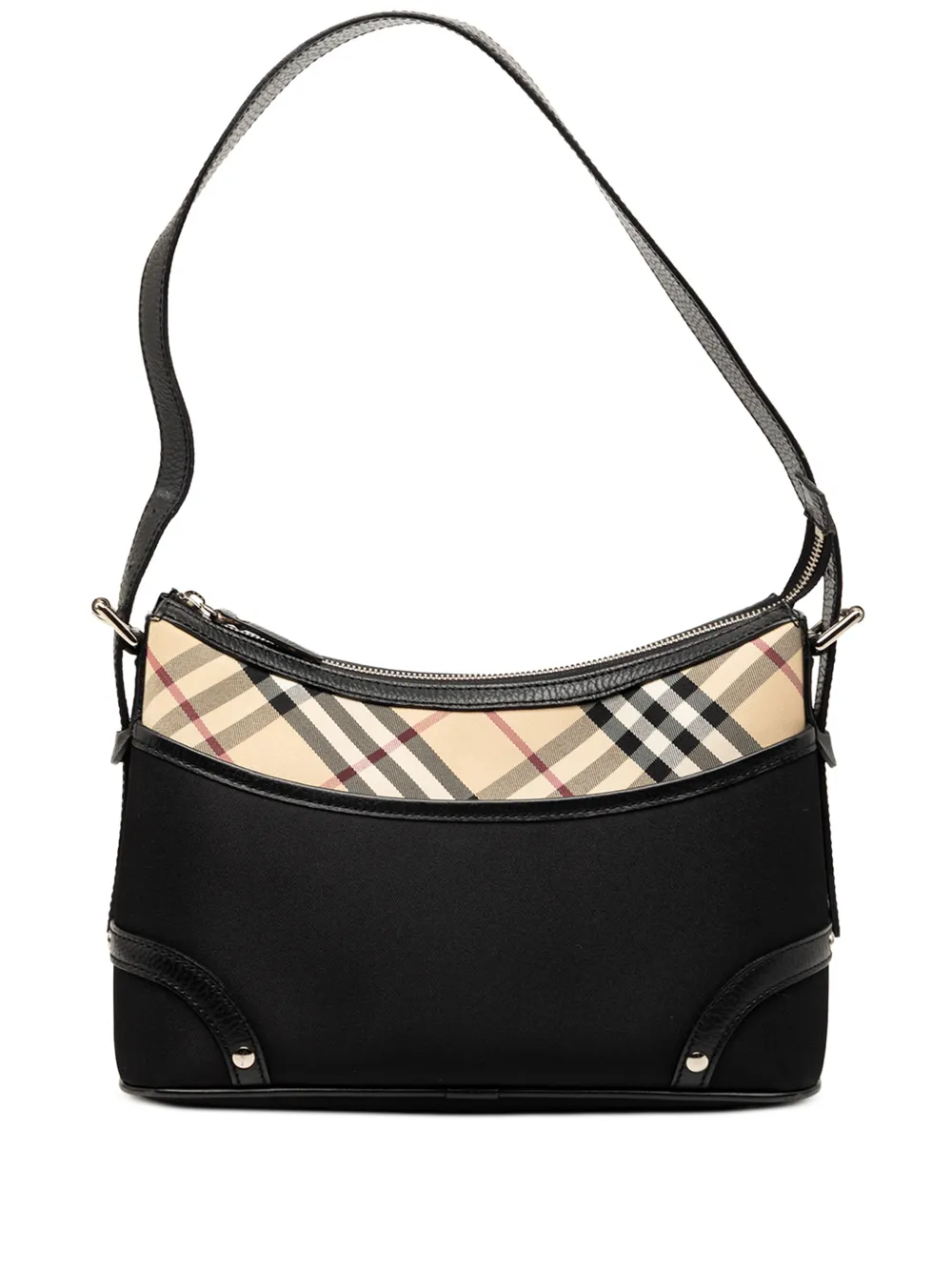 Burberry Pre-Owned 2000-2017 Nova Check Trimmed Canvas shoulder bag - Black