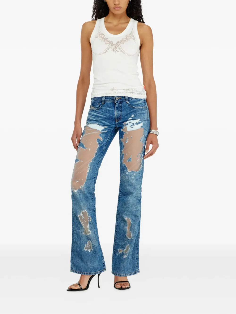 Diesel x Tinder geribbeld T-shirt met print Wit