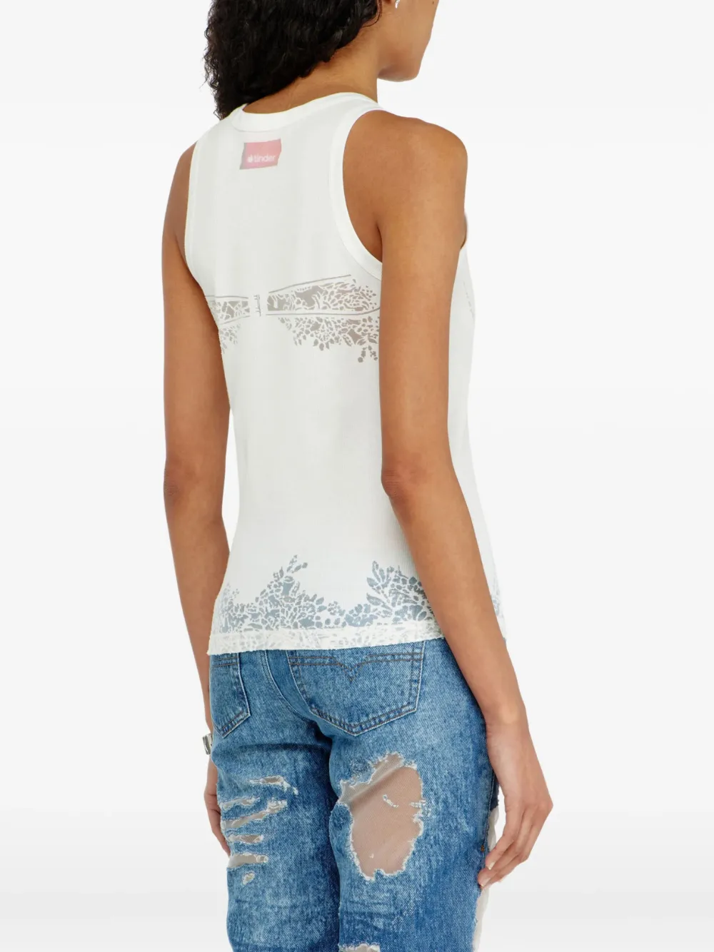 Diesel x Tinder geribbeld T-shirt met print Wit