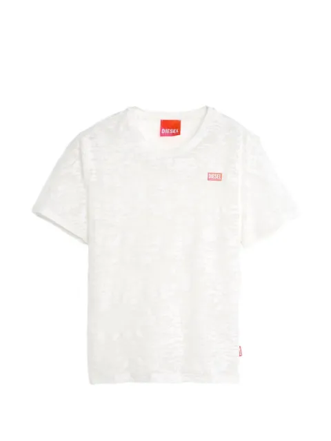 Diesel x Tinder burnout-effect logo-patch T-shirt