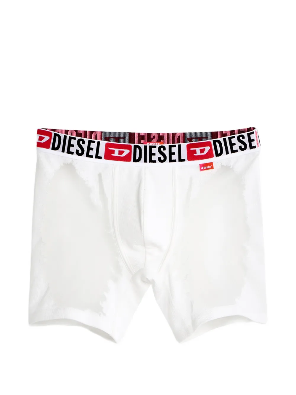 Diesel x Tinder logo-waistband sheer-panel boxer briefs - Bianco
