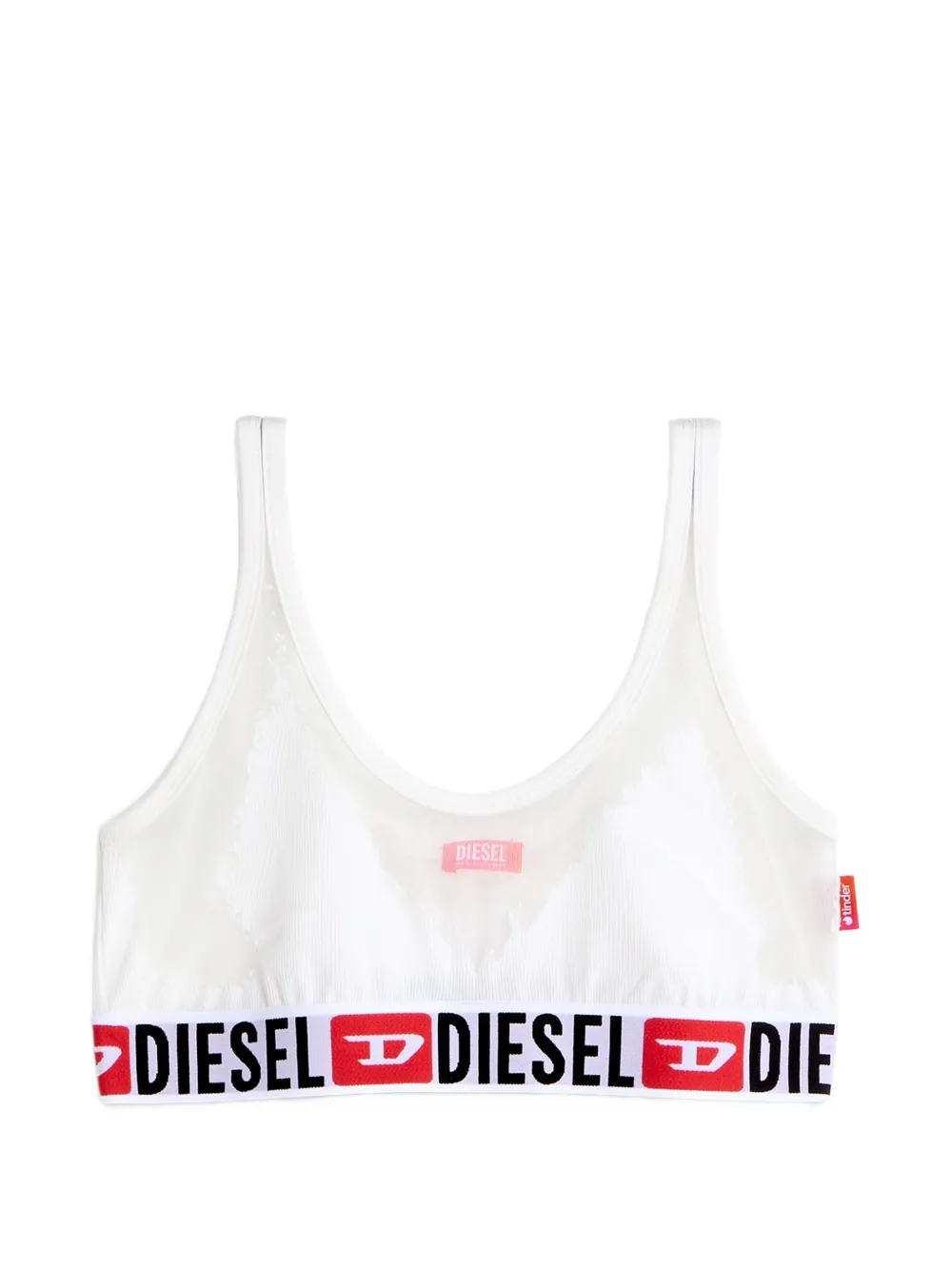 Diesel x Tinder logo-underband mesh bra - Weiß