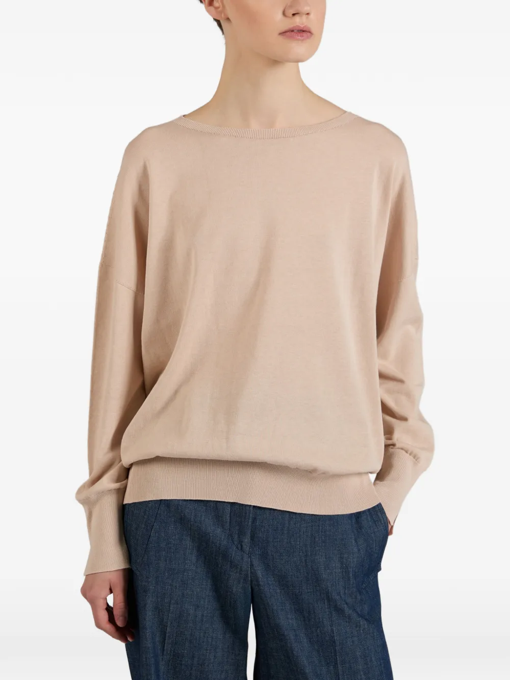 slowear Zanone trui met boothals Beige