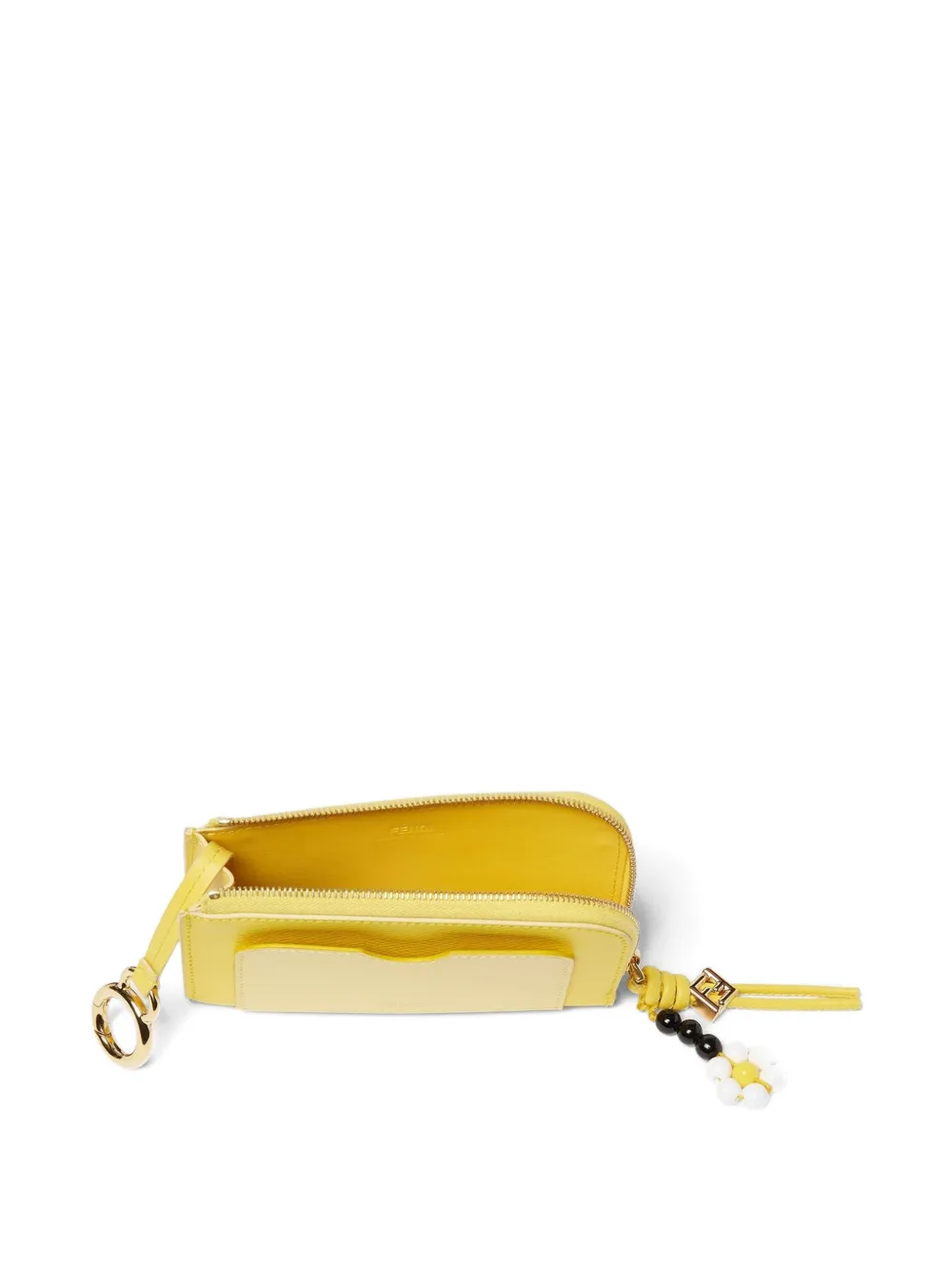  Fendi Tarjetero De Piel Ff Diamonds - Amarillo 