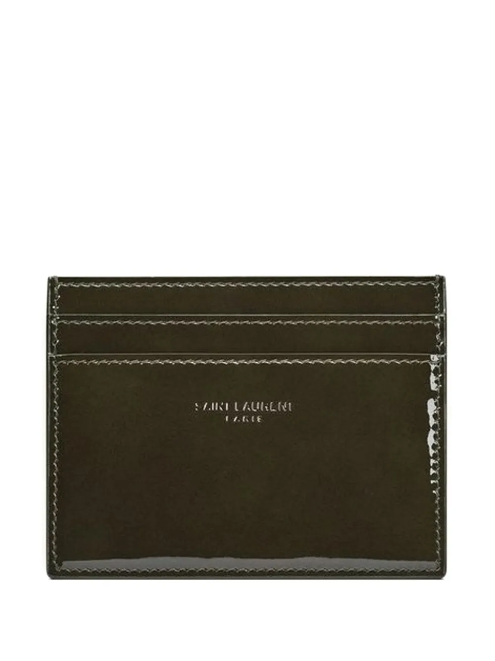 Saint Laurent patent-leather card holder - Grün