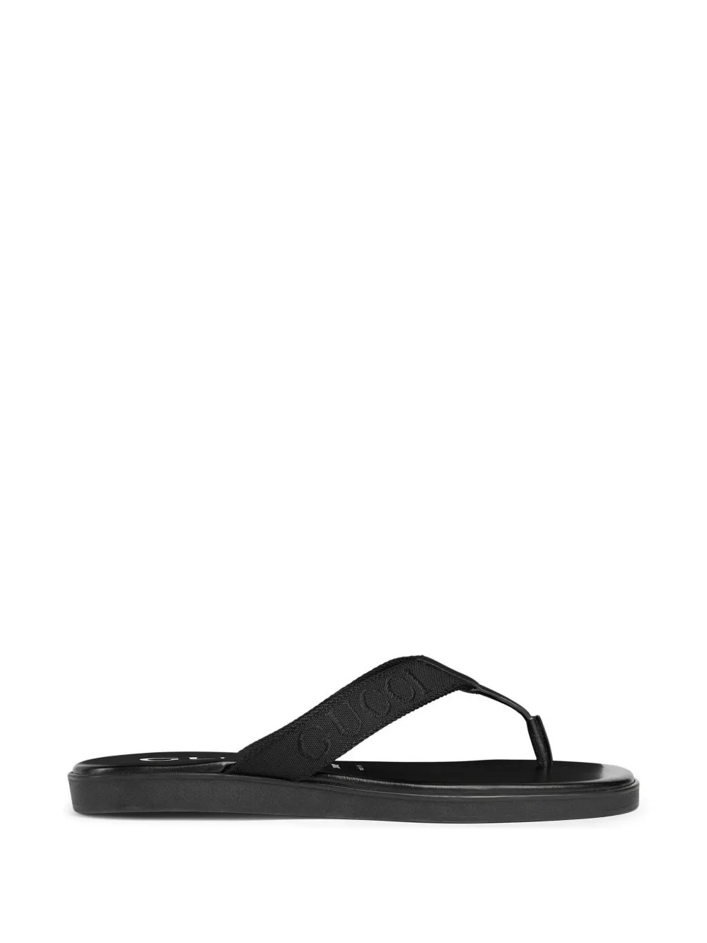Gucci logo-embroidered thong sandals - Schwarz