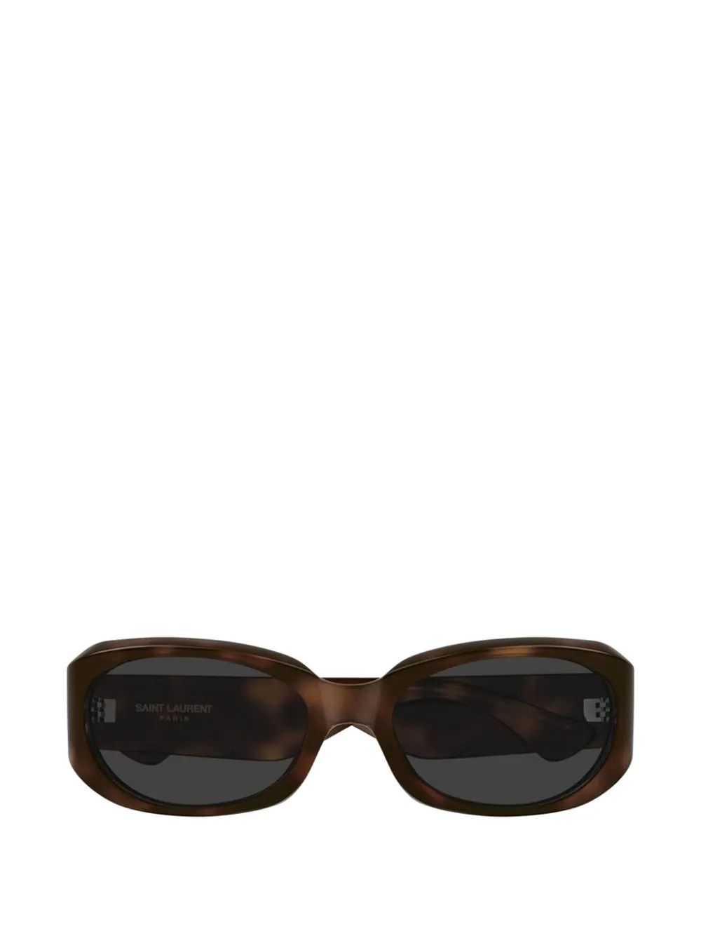 Saint Laurent matte-finish rectangle-frame sunglasses - Braun