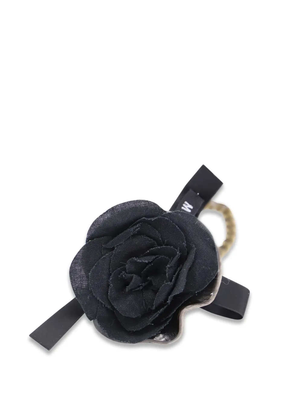 Marni Pre-Owned flower horn keyring - Nero