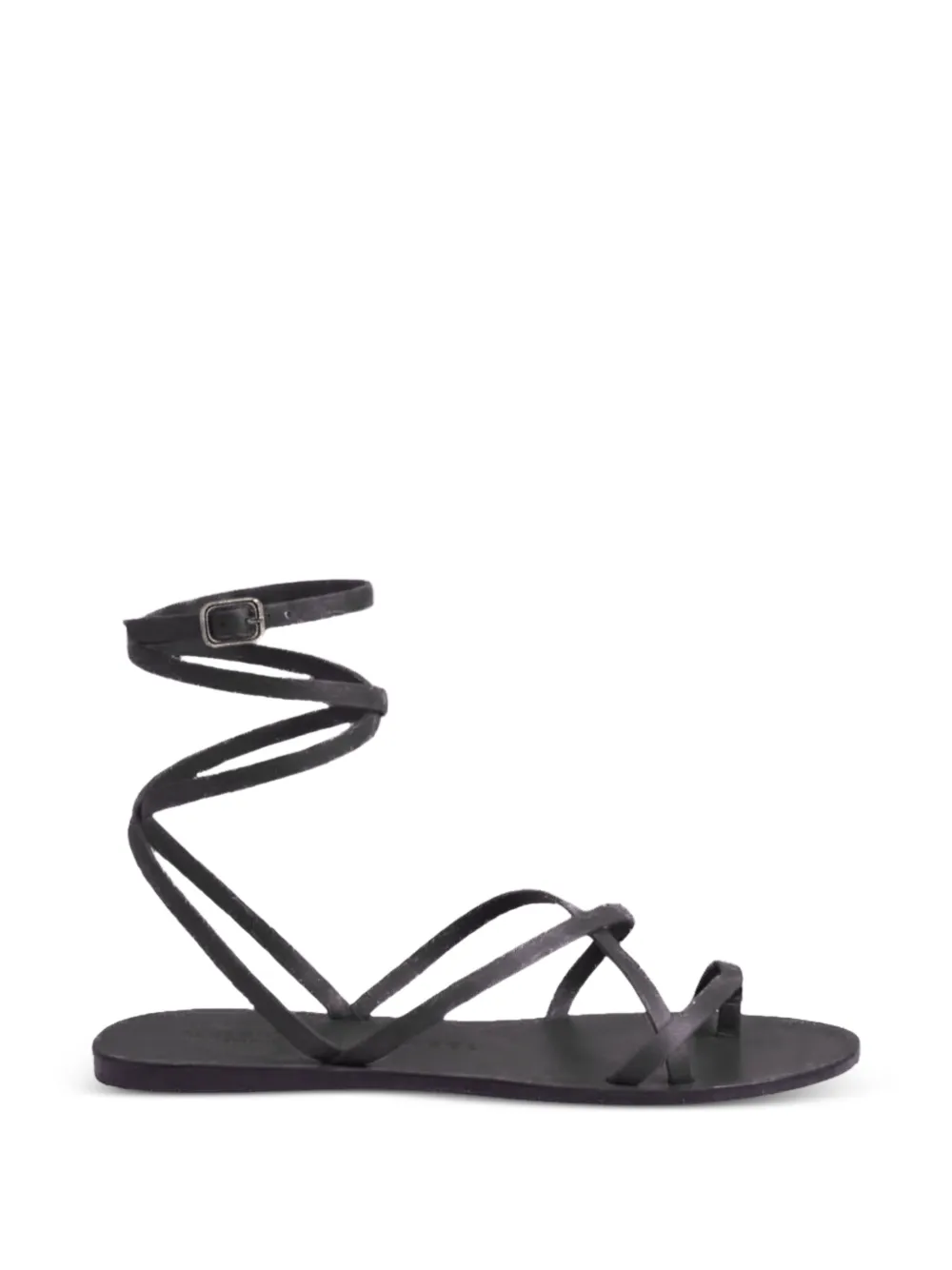 Manebi x Alex Rivière Studio Valentina ankle-tie flat sandals Zwart
