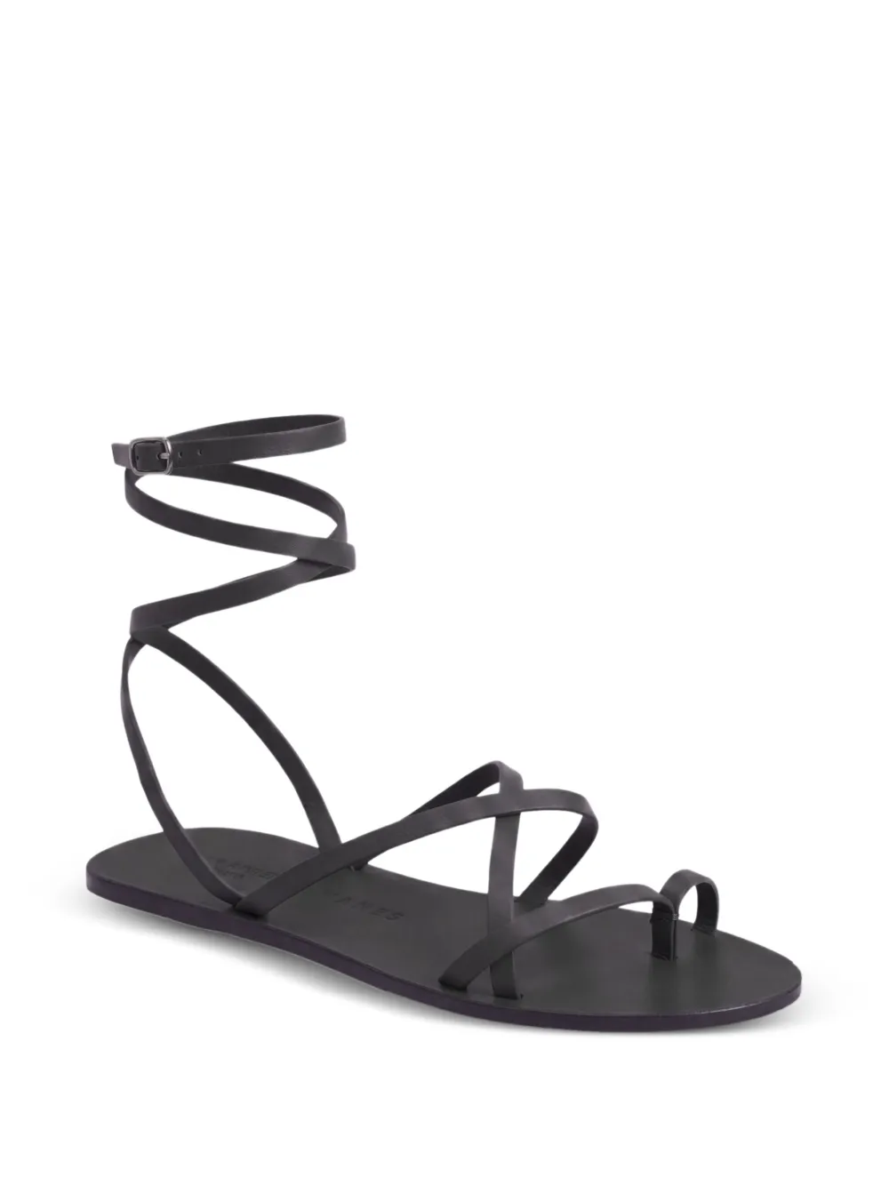 Manebi x Alex Rivière Studio Valentina ankle-tie flat sandals Zwart