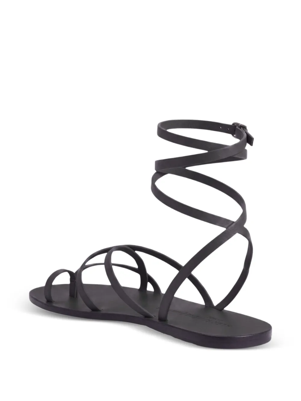Manebi x Alex Rivière Studio Valentina ankle-tie flat sandals Zwart