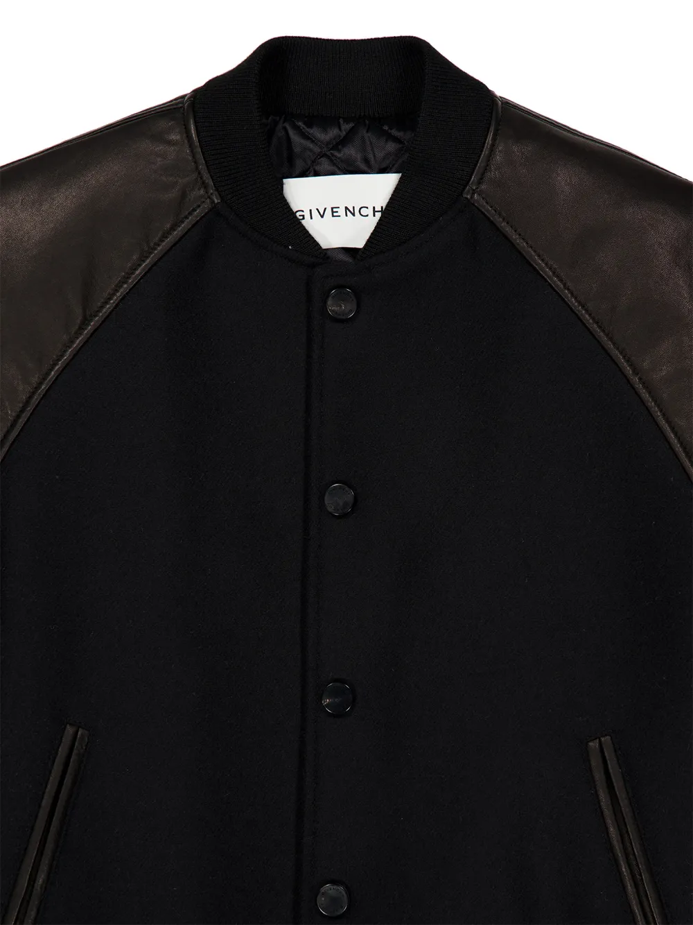 Givenchy Wollen bomberjack met leren mouwen Zwart
