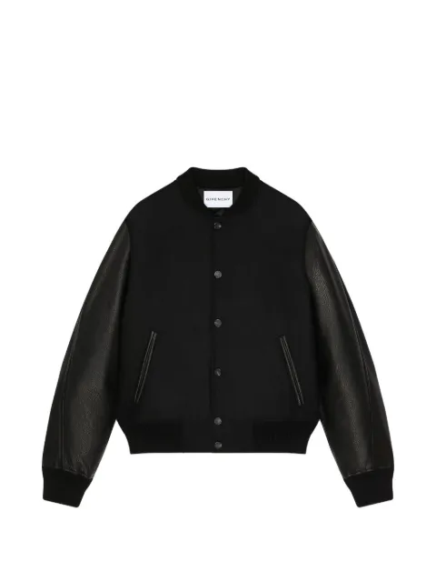 Givenchy chamarra bomber de lana con paneles de piel
