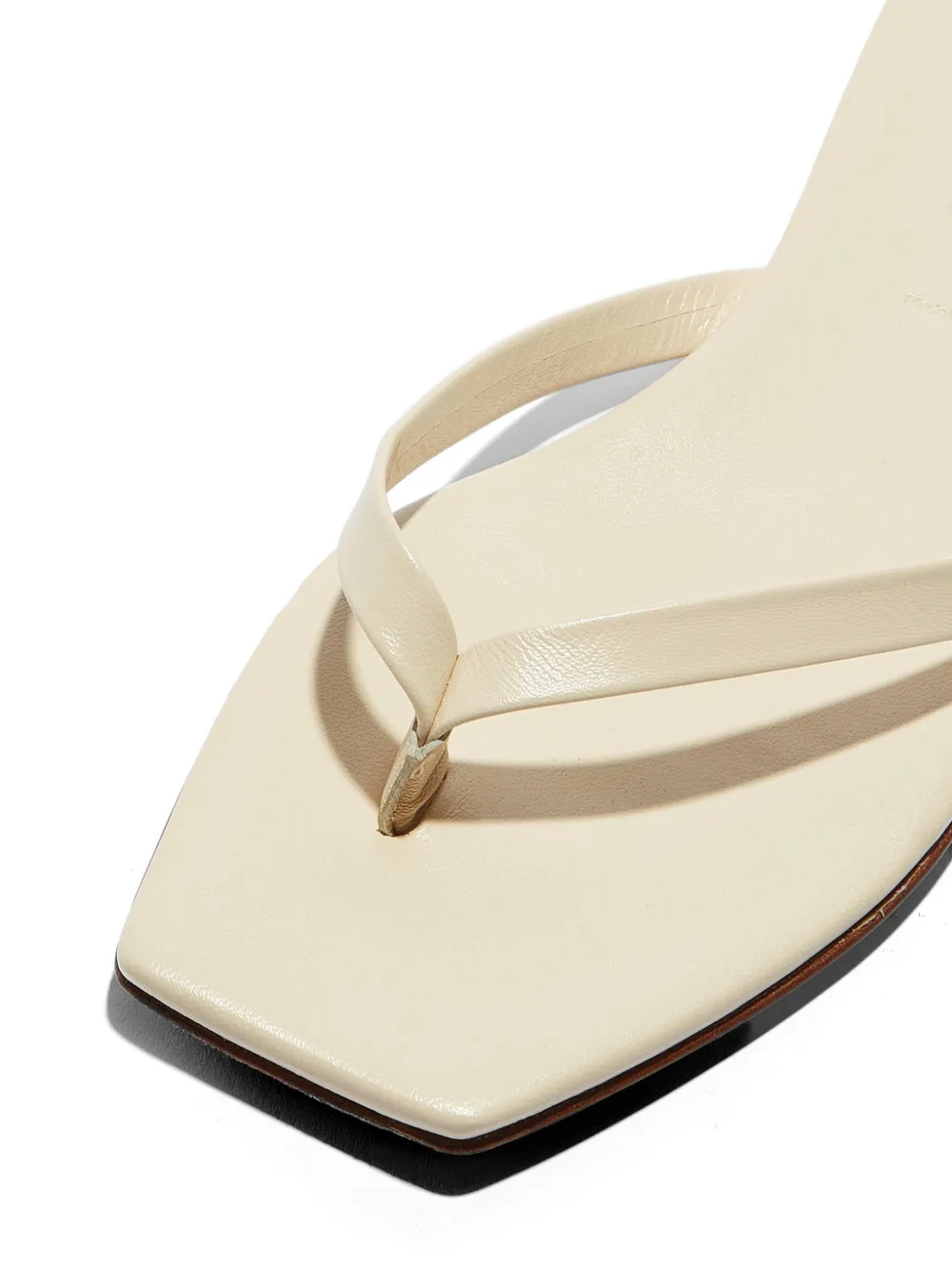 Aeyde Renee square-toe leather sandals Beige