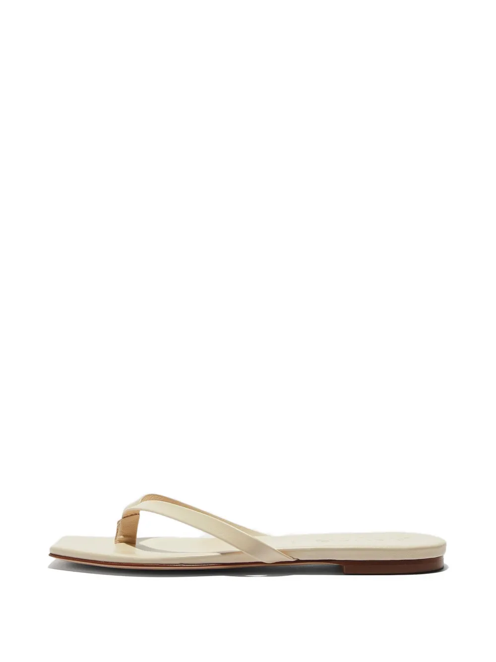 Aeyde Renee square-toe leather sandals Beige