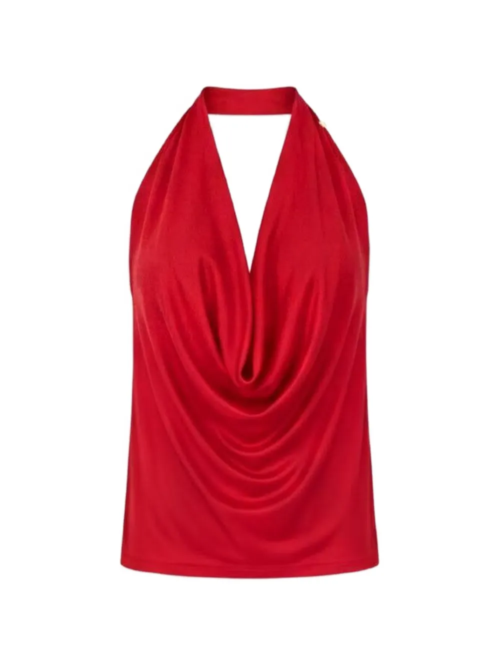 Elisabetta Franchi halterneck cowl-neck top - Rosso