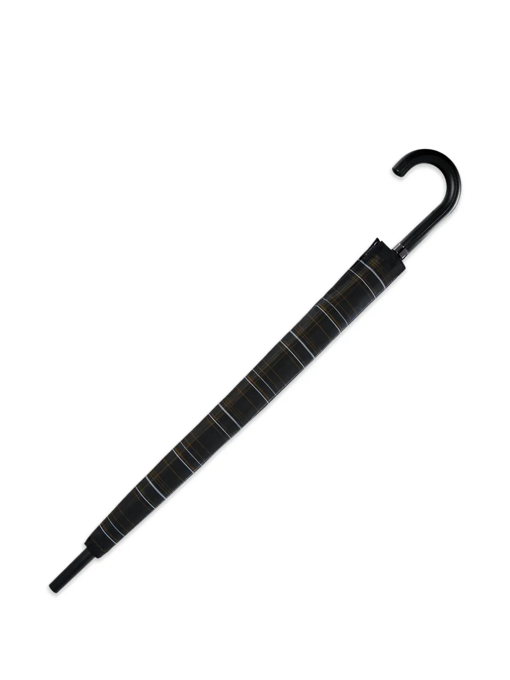 BOSS check-pattern curved-handle umbrella - Schwarz