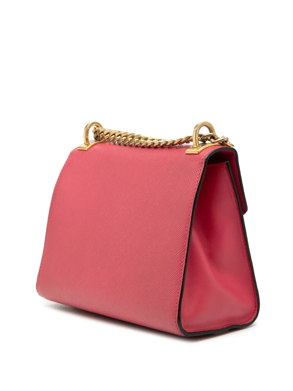Prada Pre-owned 2013-2026 Saffiano Cuir Monochrome Envelope Crossbody Bag in Pink, view 3