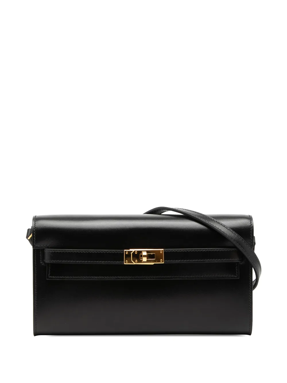Hermès Pre-Owned 2000-2026 Box Calf Kelly To Go Wallet crossbody bag - Nero
