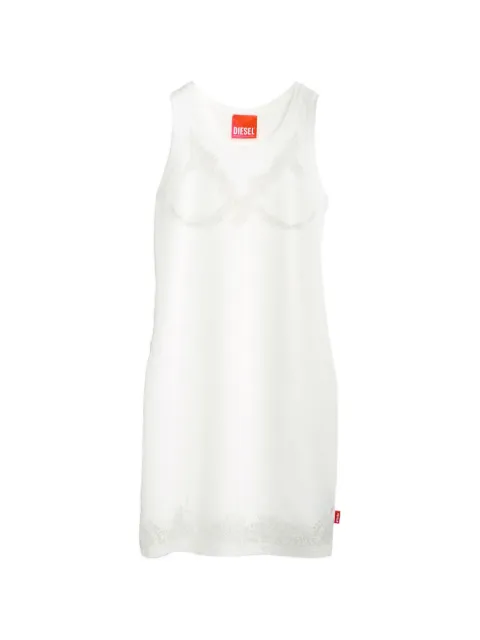 Diesel Geripptes Strickkleid mit Spitzenbesatz