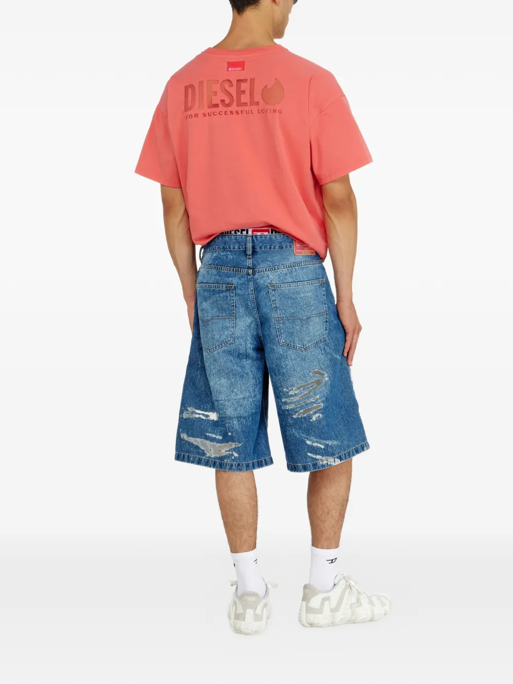 Diesel T-shirt met logoprint Roze