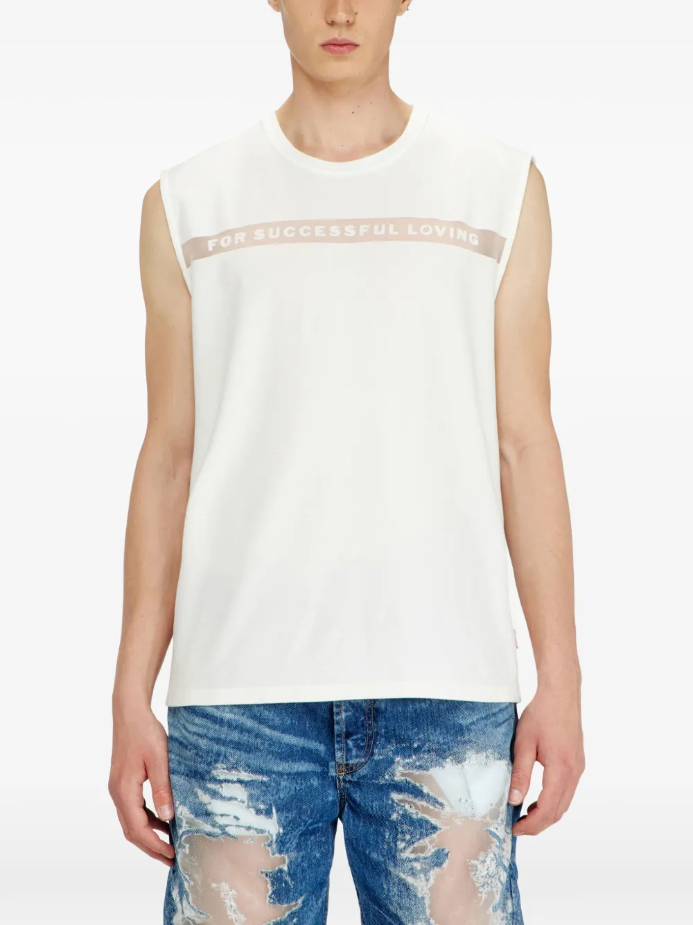 Diesel Tanktop met logoprint Wit